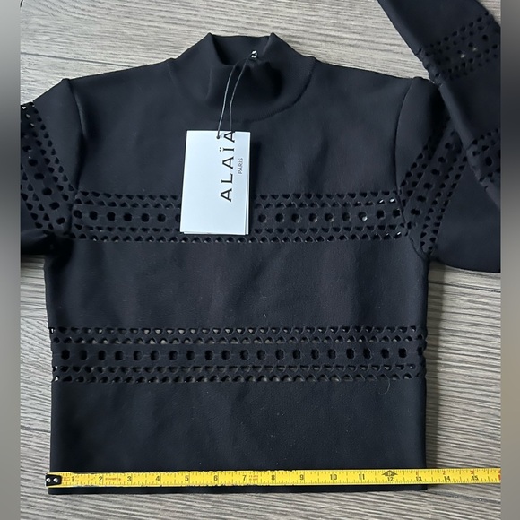 ALAÏA Vienne Wool-Blend Sweater in Black US 4 FR 36 NWT 2460$ - Picture 12 of 12